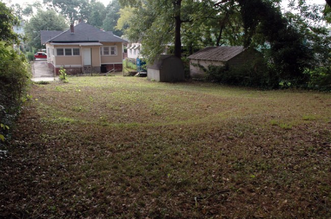 Backyard looking at the back of the house.