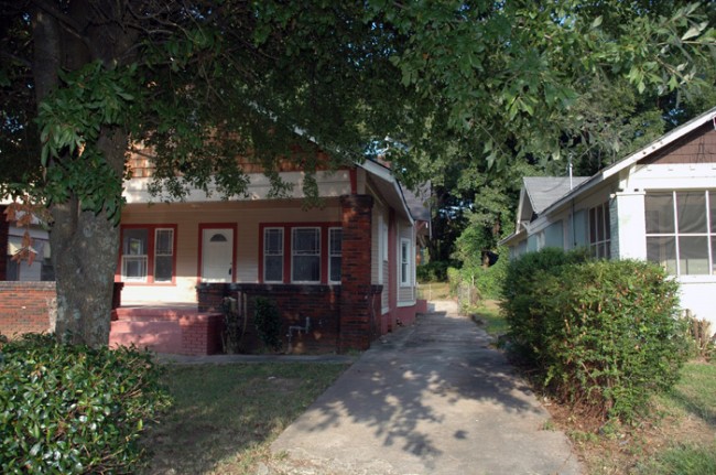 The driveway side of the house.