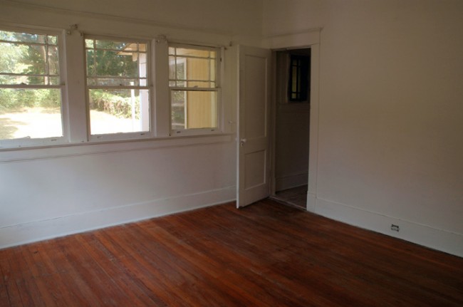 View to back yard and closet.