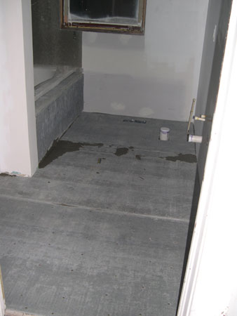 Bathroom Durock floor Bathroom Durock floor