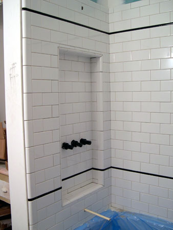 Subway tile shower