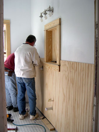 Installing wainscoting