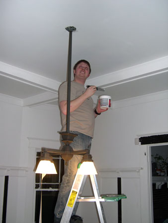Dining room chandelier patching Dining room chandelier patching