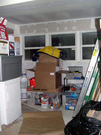 Messy laundry room