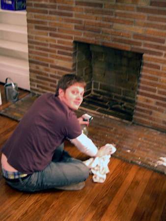 Cleaning fireplace