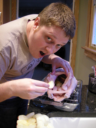 Stuffing the Christmas goose