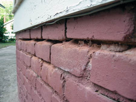 Re-pointing brick before