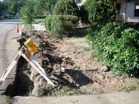 Sidewalk demolition