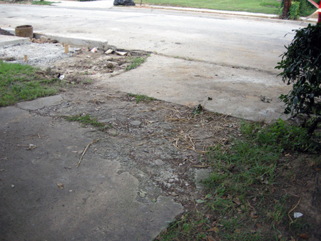 Damaged driveway