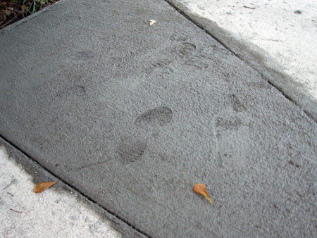 Sidewalk footprints