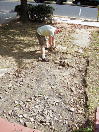 Tearing out front path