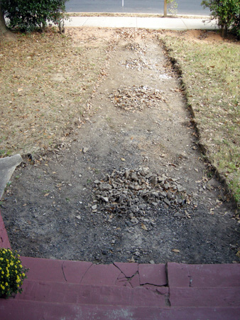 Tearing out front path