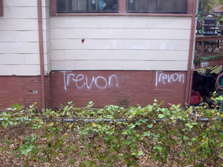 Graffiti tagged house Graffiti tagged house