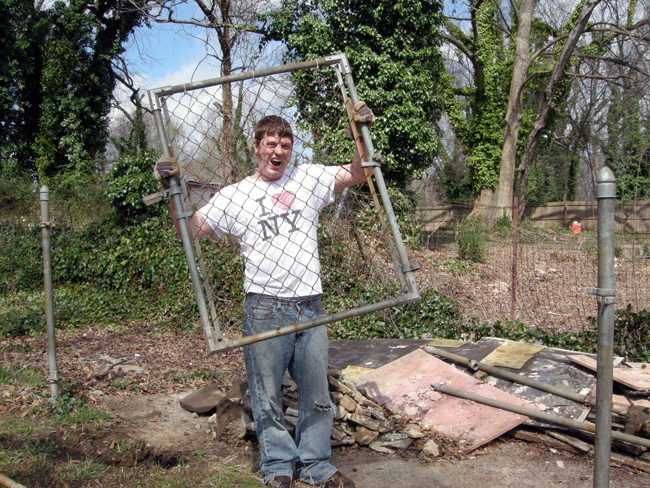 Tearing out fence gate