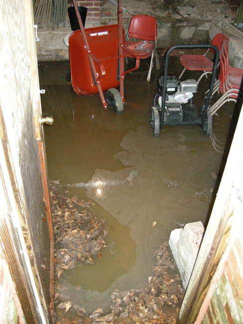 Flooded crawl space