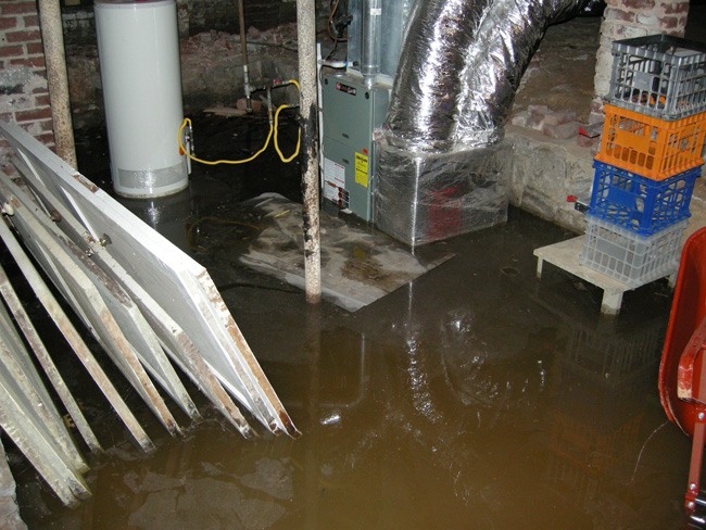 Flooded crawl space