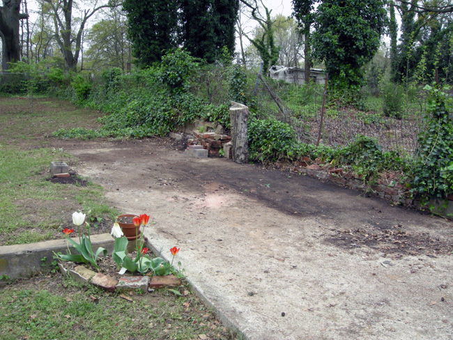 Cleaned up concrete debris pile