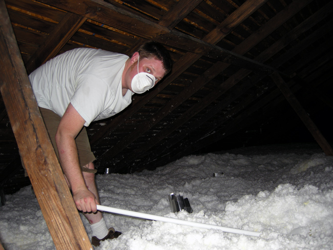 Attic insulation clearing