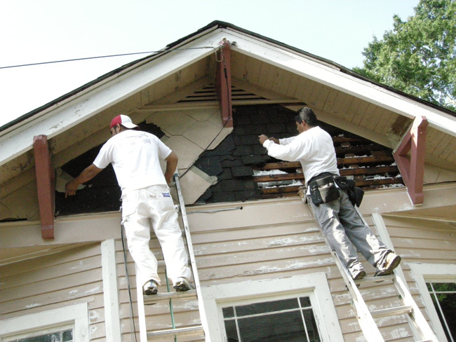 Gable shingles removal