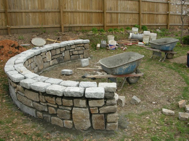 The wall cap was made from granite used as ballast for boats coming from India.