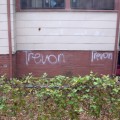 Graffiti tagged house