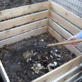 Raking compost