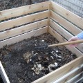 Raking compost